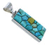 Turquoise Inlay Genuine Sterling Silver Jewelry Pendant PX30227